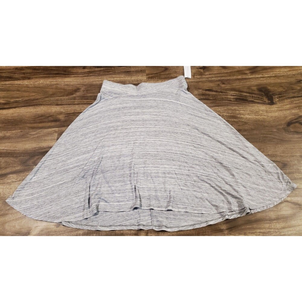 NWT NY&C Women's Medium Flowy Skirt Gray Heathered Stretchy Pull On Flare